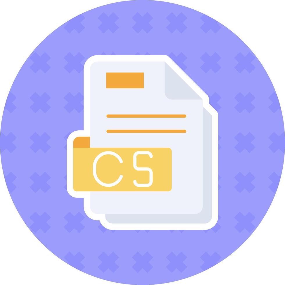 Cs Flat Sticker Icon vector