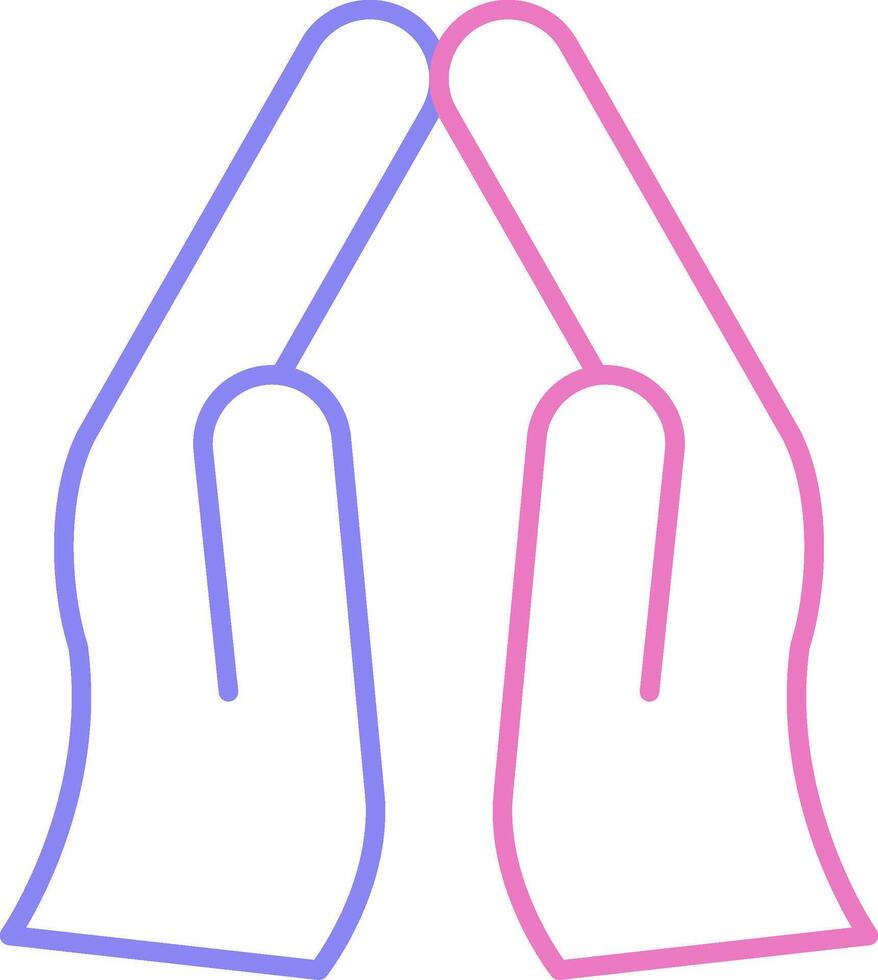 Pray Linear Two Colour Icon vector