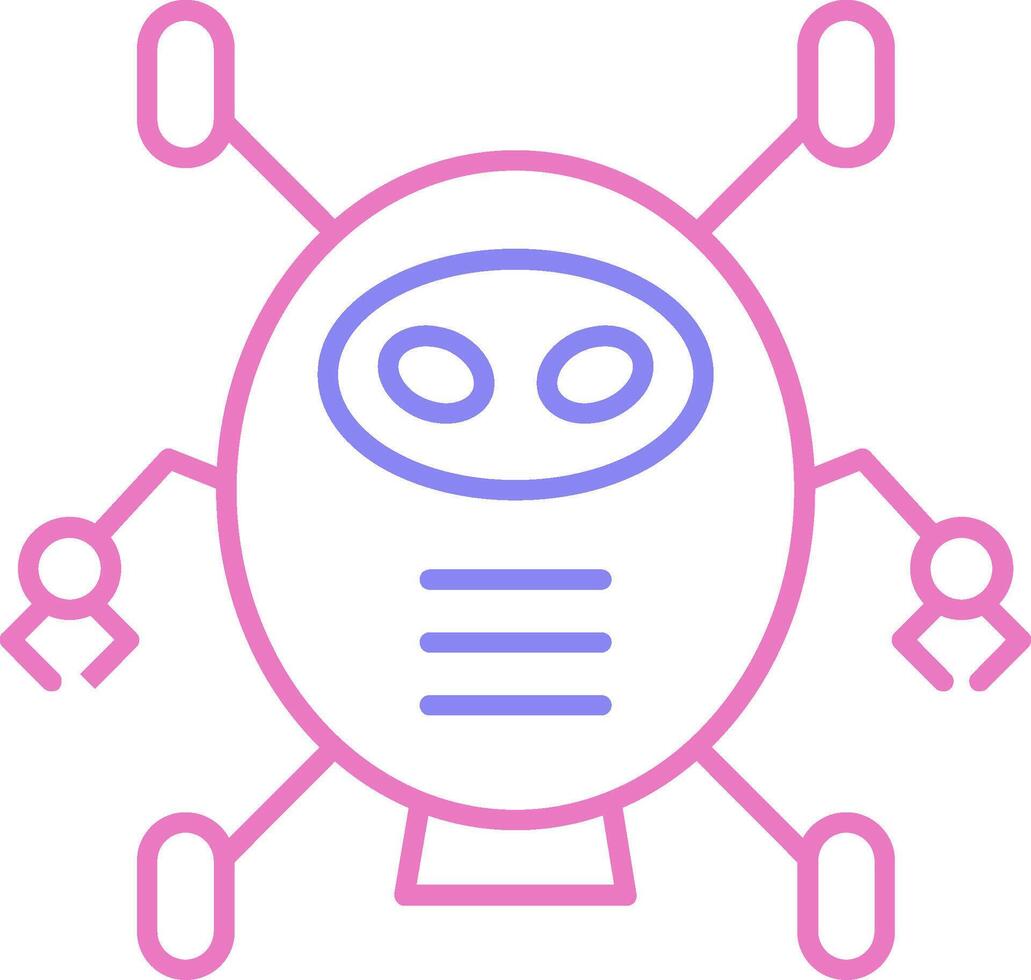 Robotics Linear Two Colour Icon vector