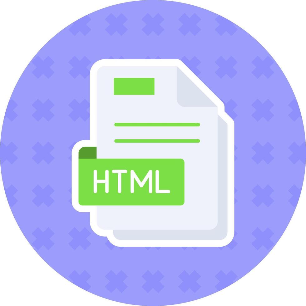 Html Flat Sticker Icon vector