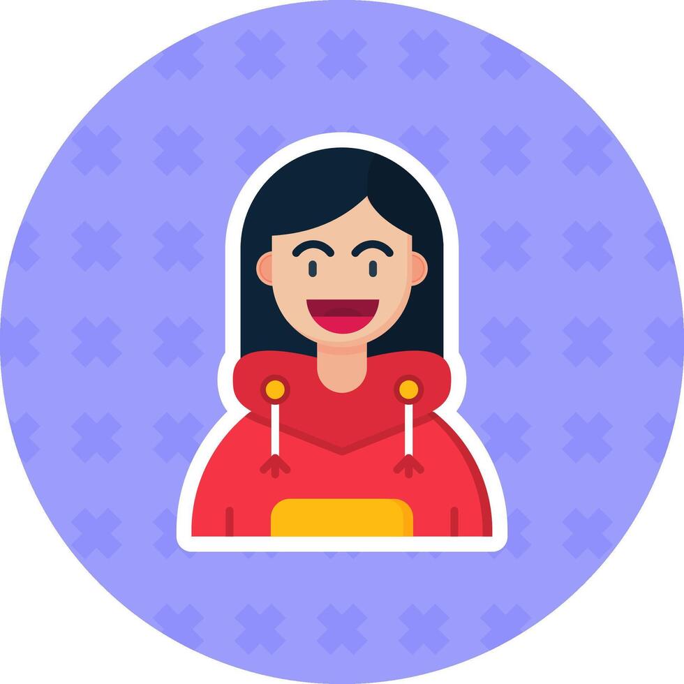 Smile Flat Sticker Icon vector