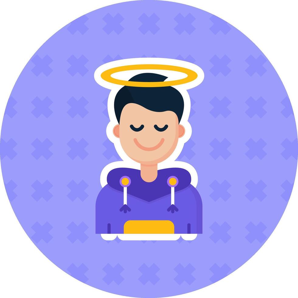 Angel Flat Sticker Icon vector