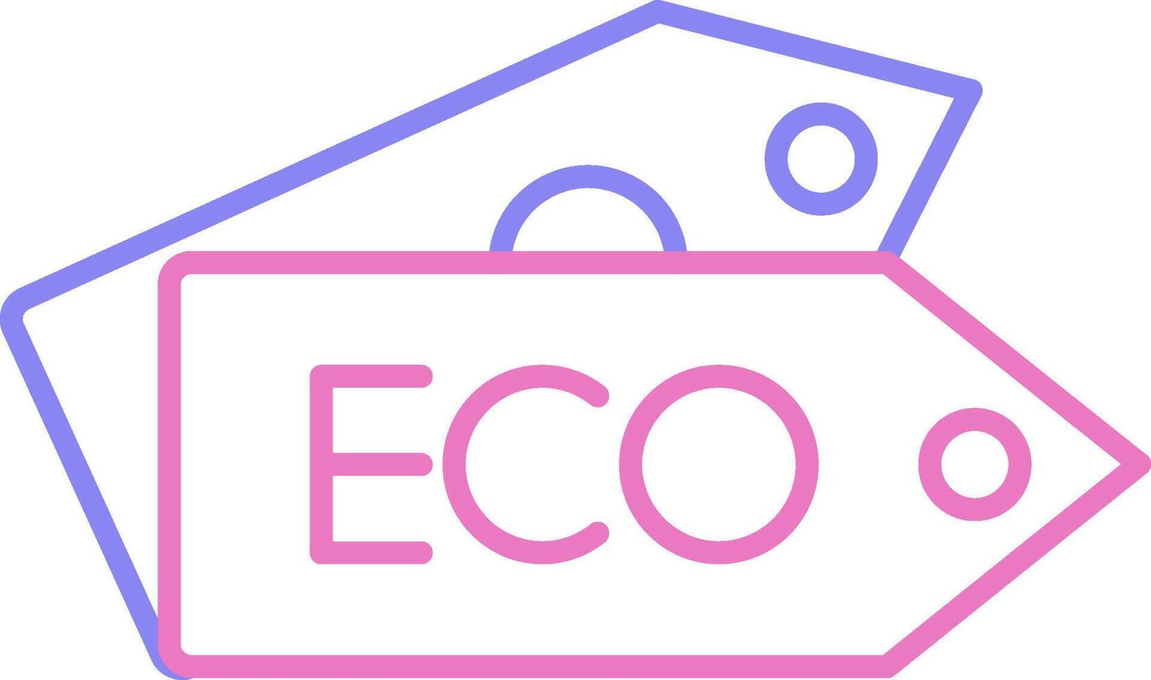 Eco Tag Linear Two Colour Icon vector