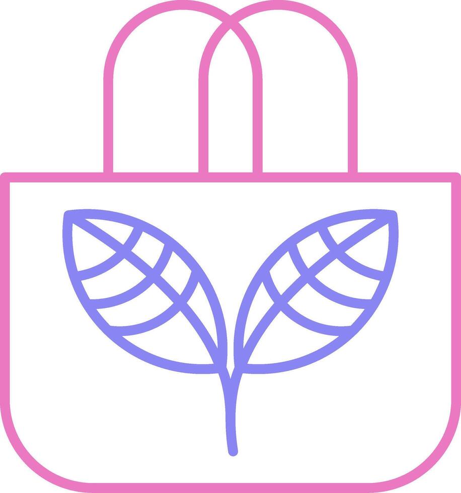 Eco Bag Linear Two Colour Icon vector