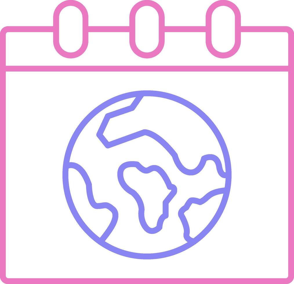 Earth Day Linear Two Colour Icon vector
