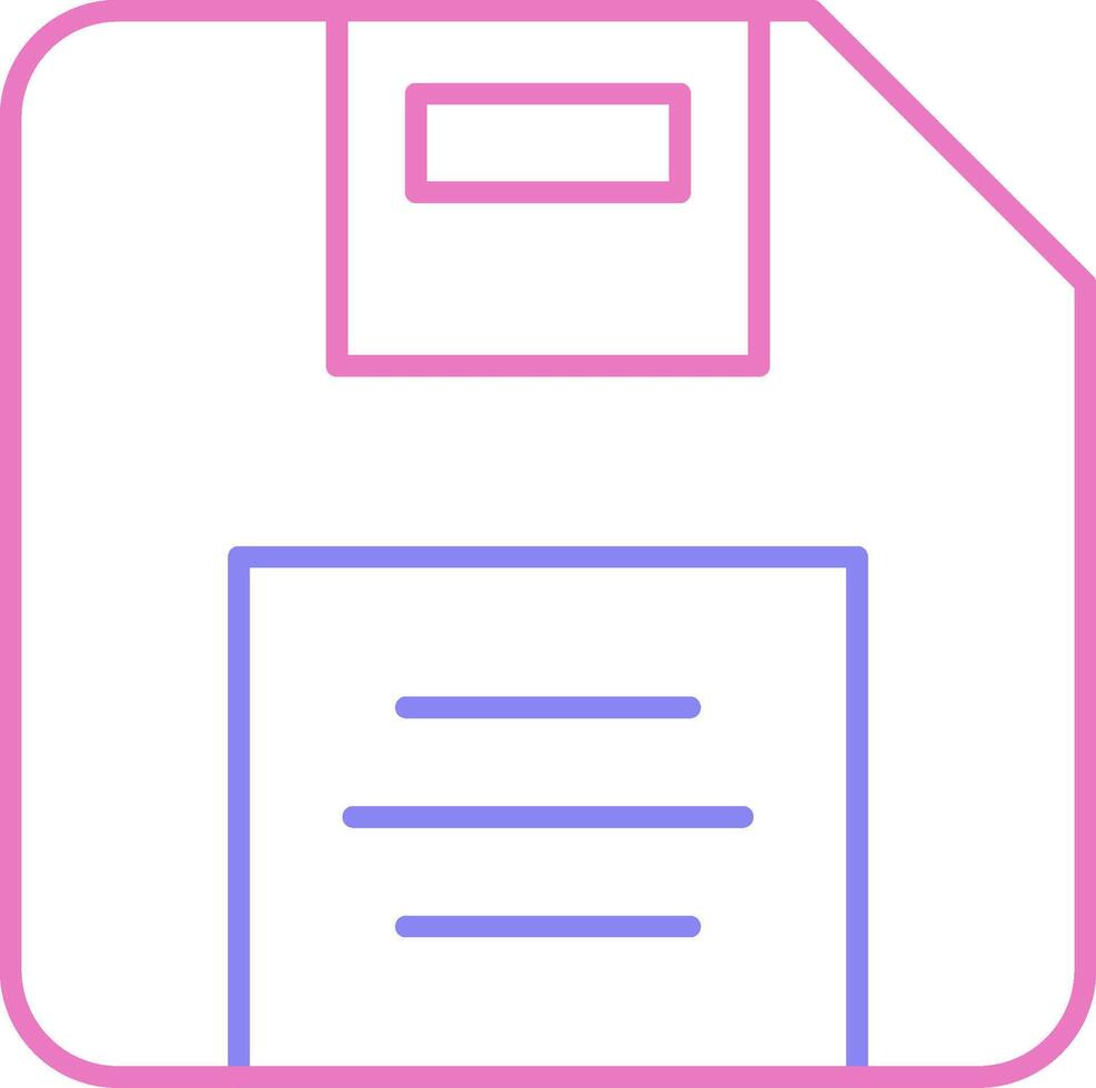 Diskette Linear Two Colour Icon vector