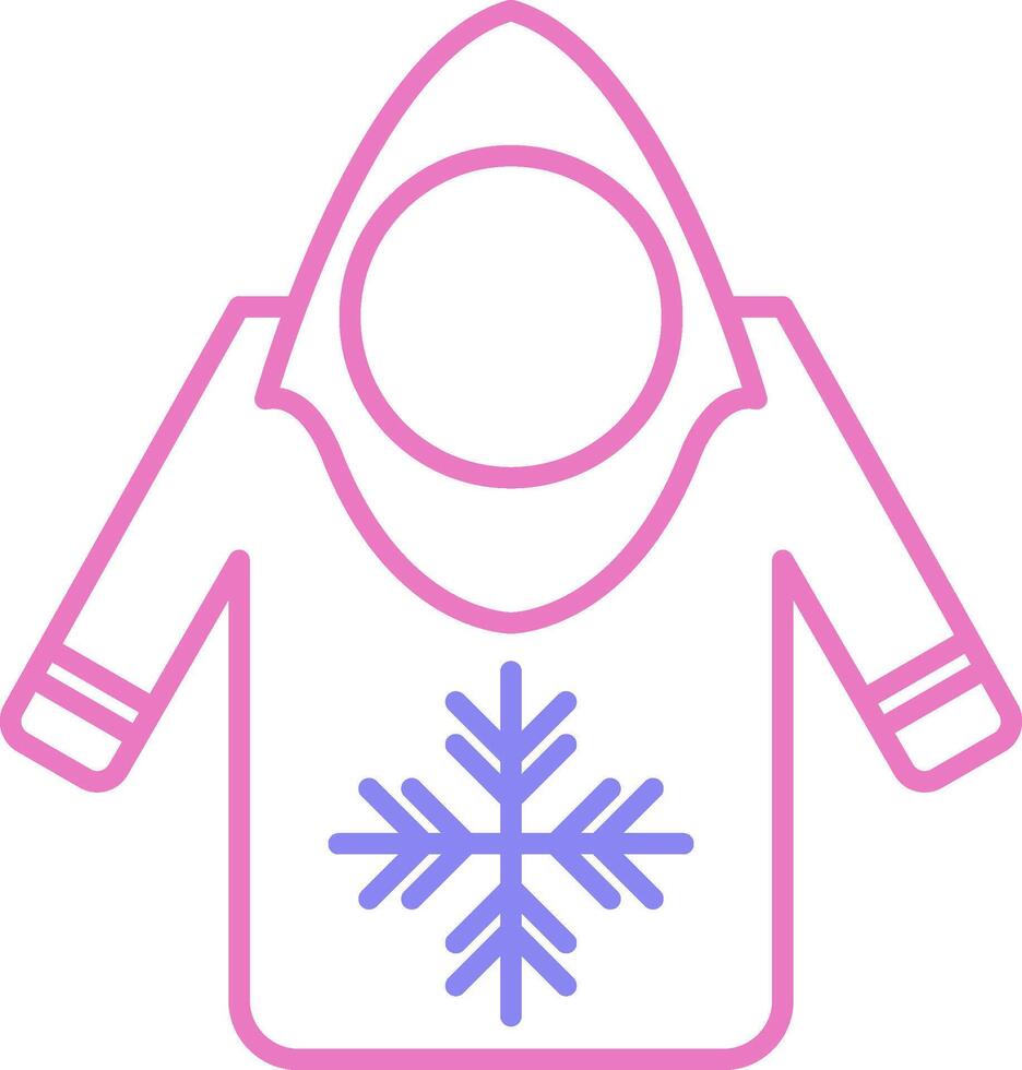 Hoodie Linear Two Colour Icon vector