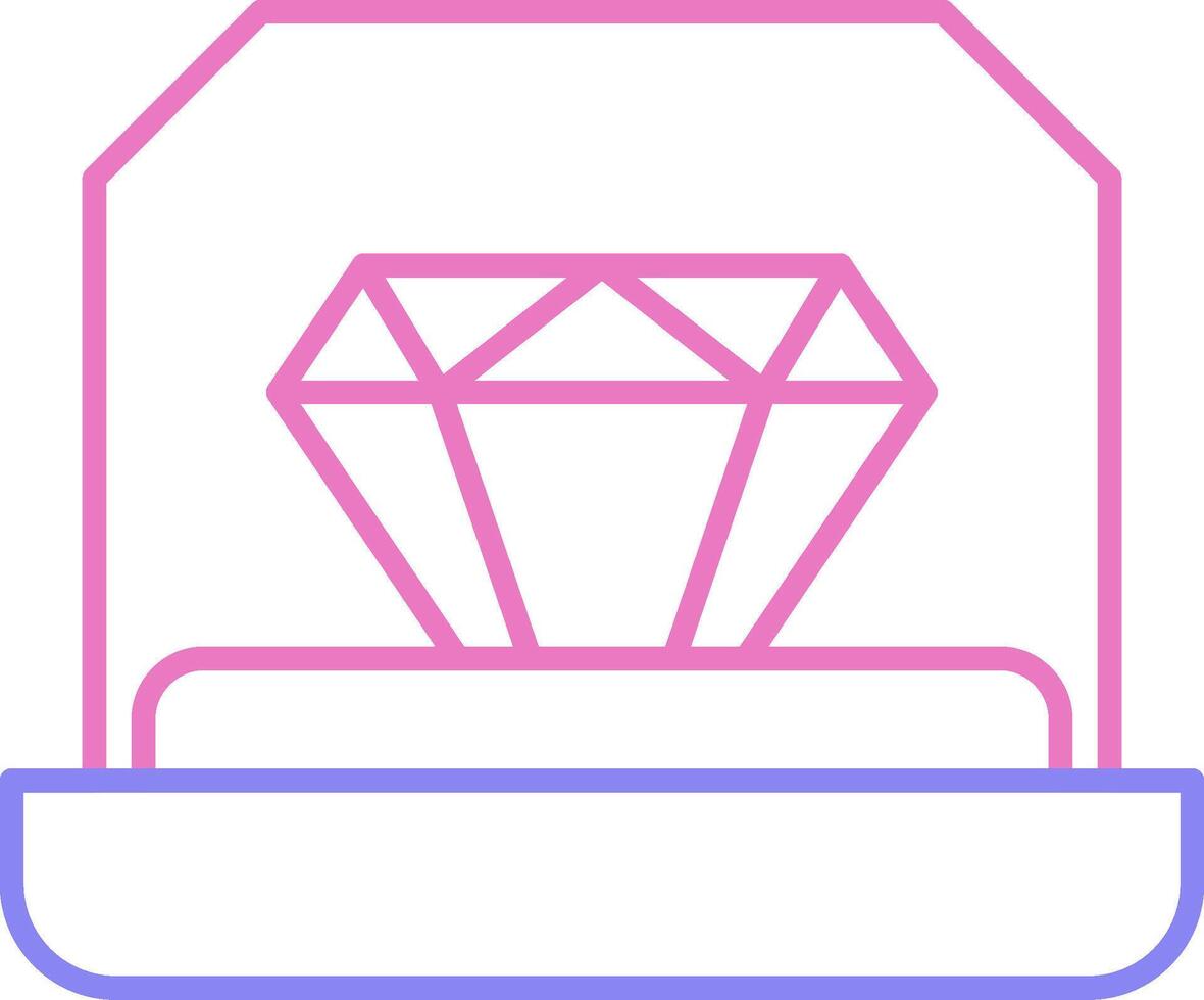 Engagement Ring Linear Two Colour Icon vector