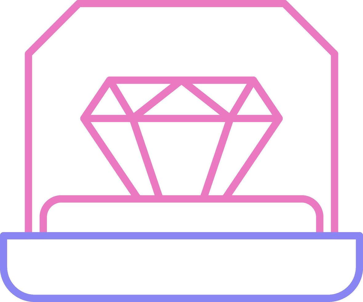 Engagement Ring Linear Two Colour Icon vector