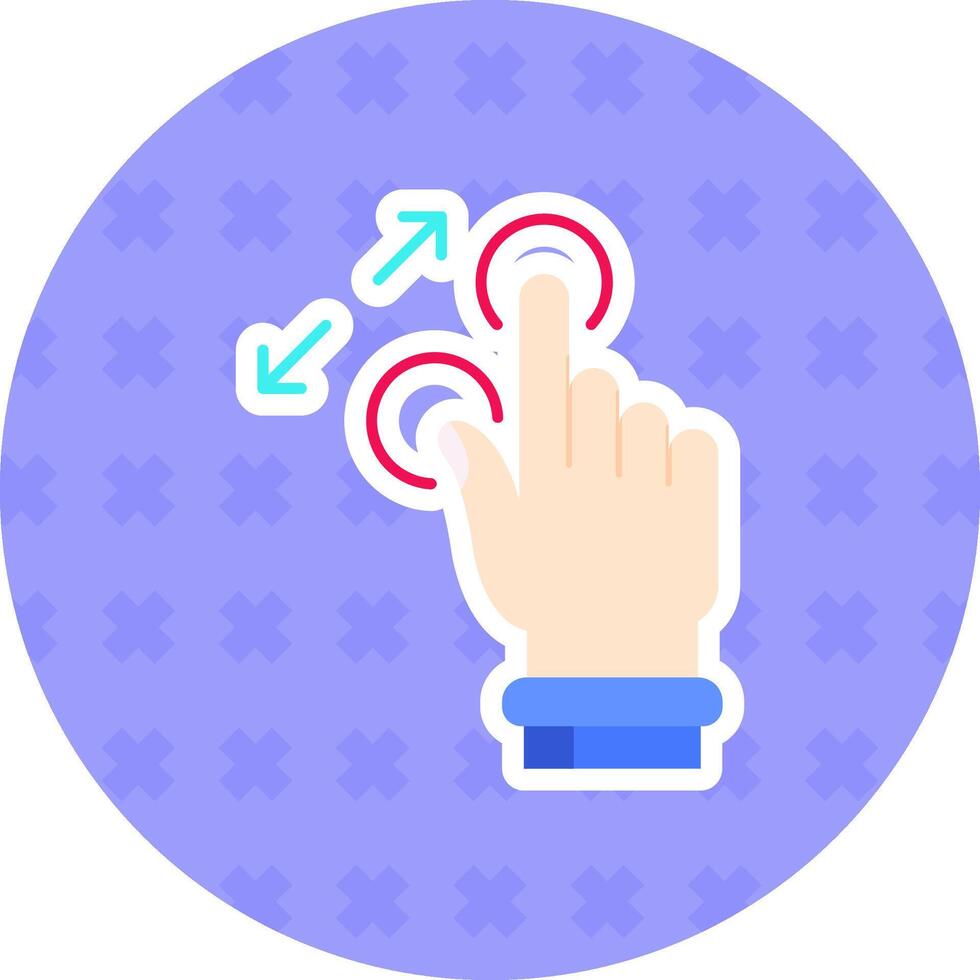 Tap and Zoom In Flat Sticker Icon vector