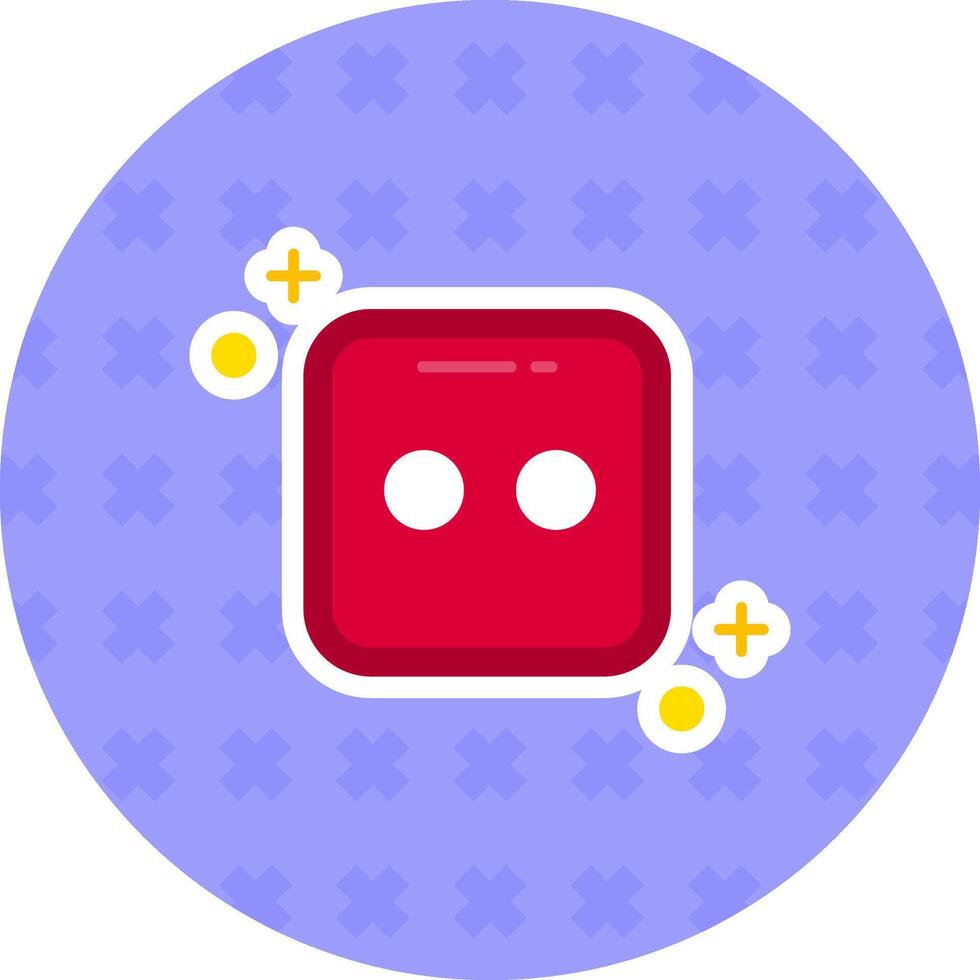 Dice two Flat Sticker Icon vector