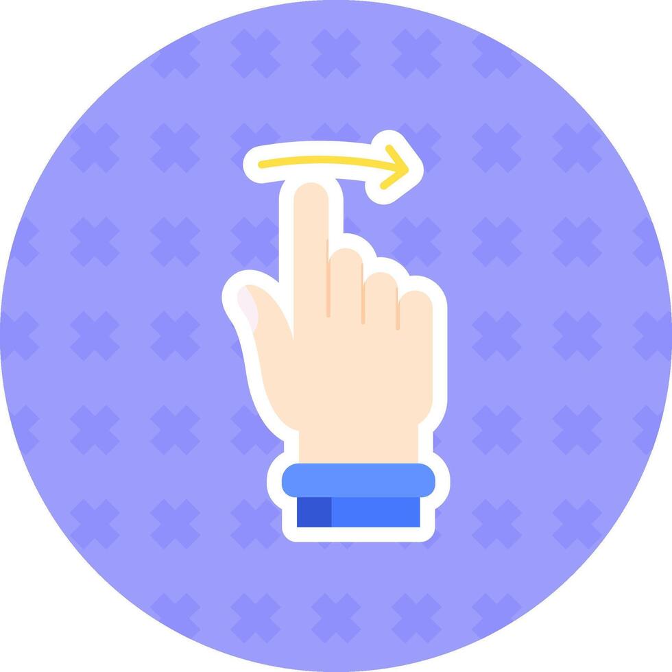 Swipe Right Flat Sticker Icon vector