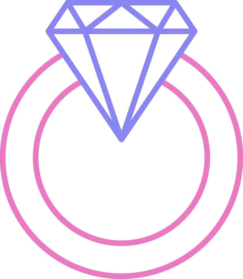 Diamond Ring Linear Two Colour Icon vector