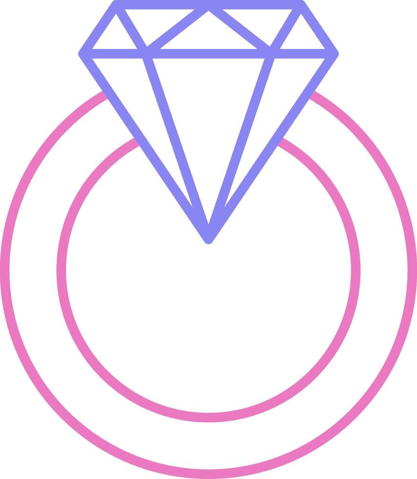Diamond Ring Linear Two Colour Icon vector