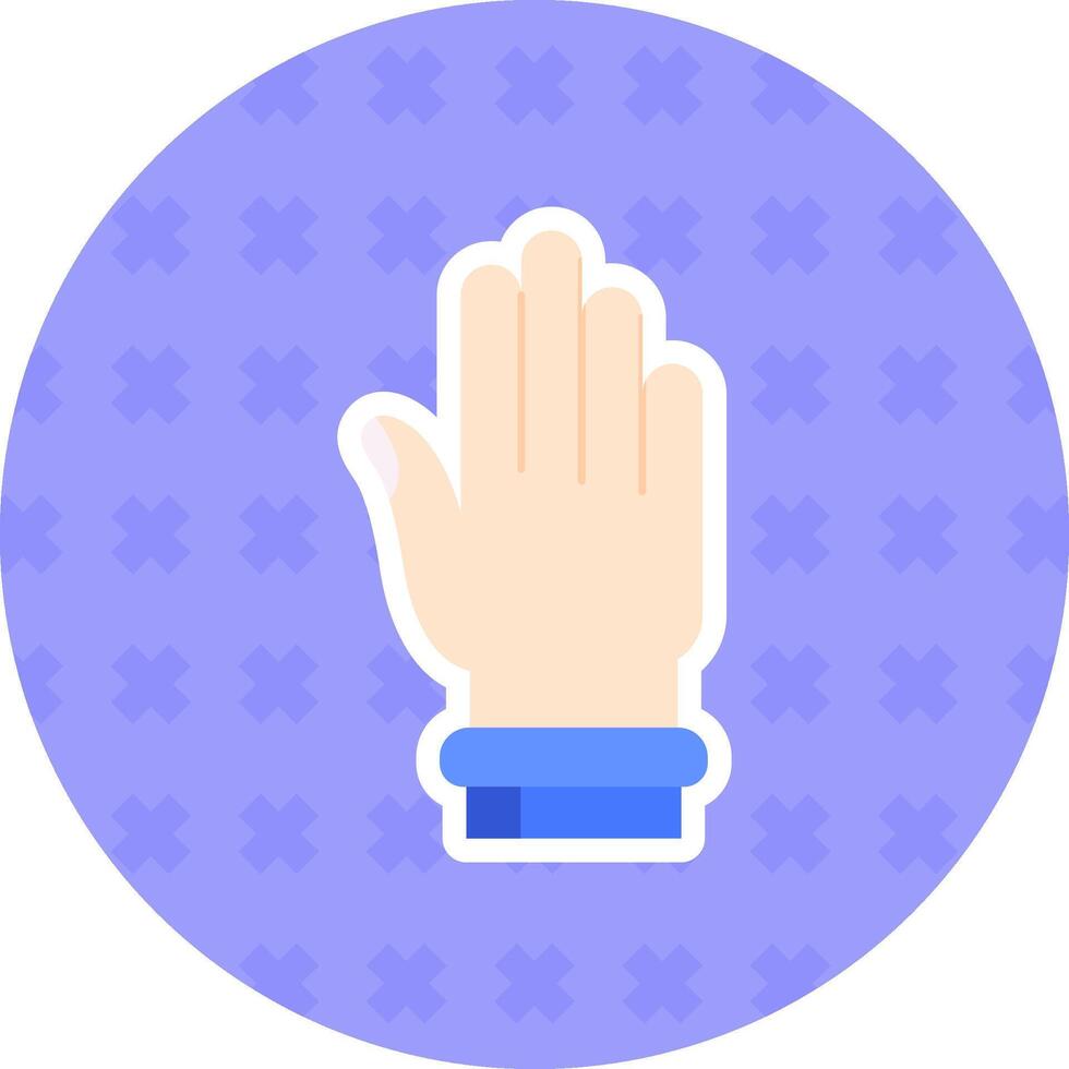 Hand Flat Sticker Icon vector