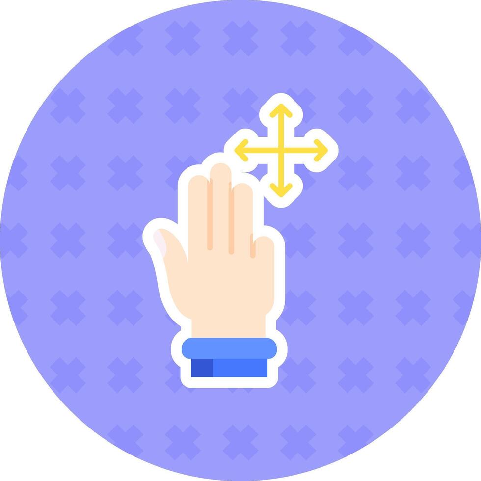 Three Fingers Move Flat Sticker Icon vector