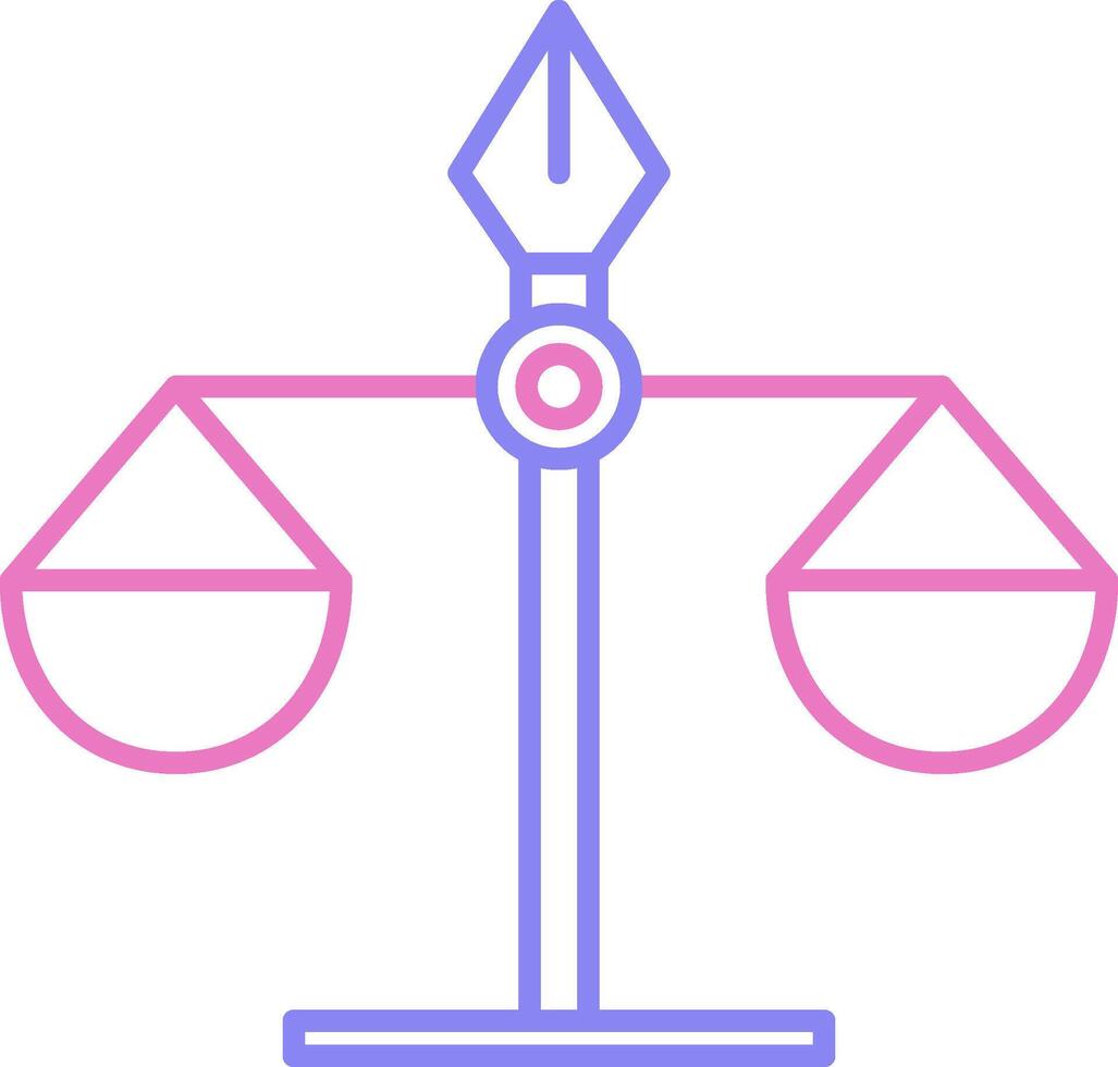 justicia escala lineal dos color icono vector
