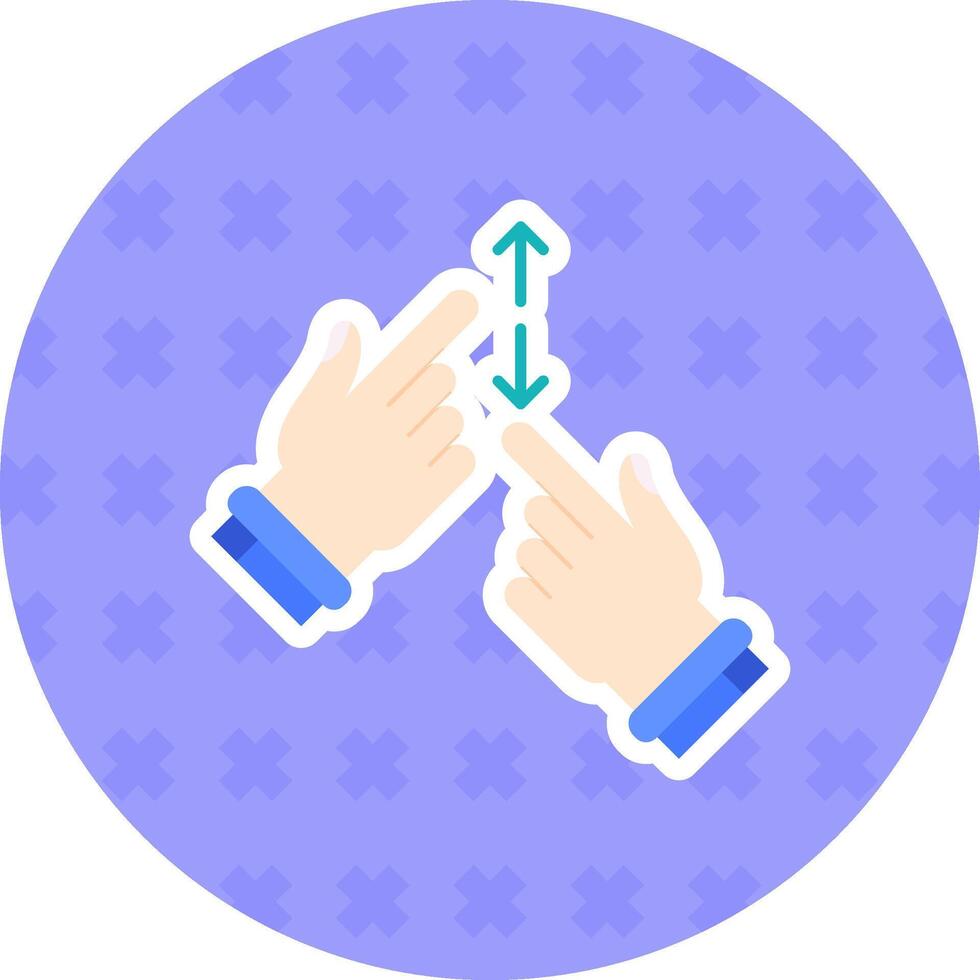 Tap and Scroll Flat Sticker Icon vector