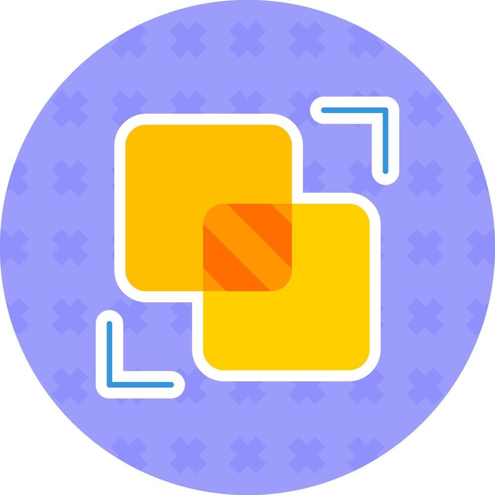 Intersect Flat Sticker Icon vector