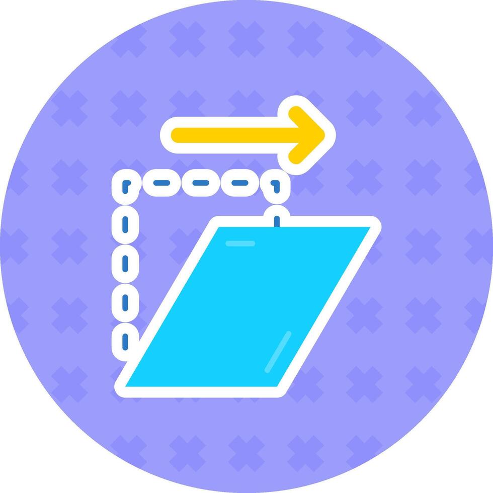 Shear Flat Sticker Icon vector