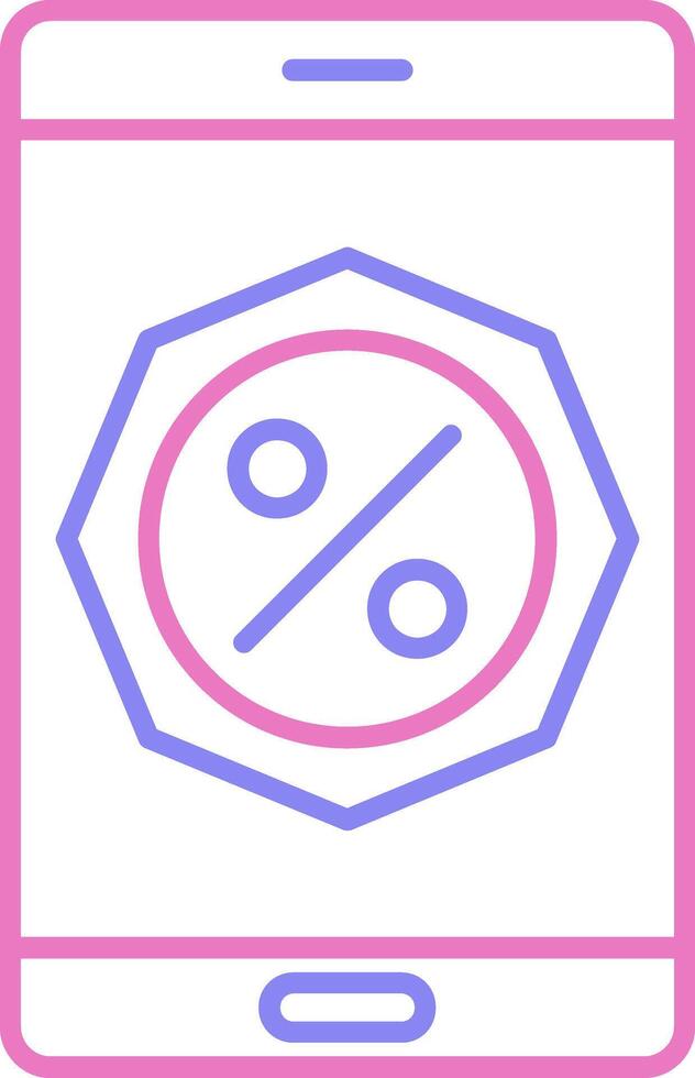 Discount Linear Two Colour Icon vector