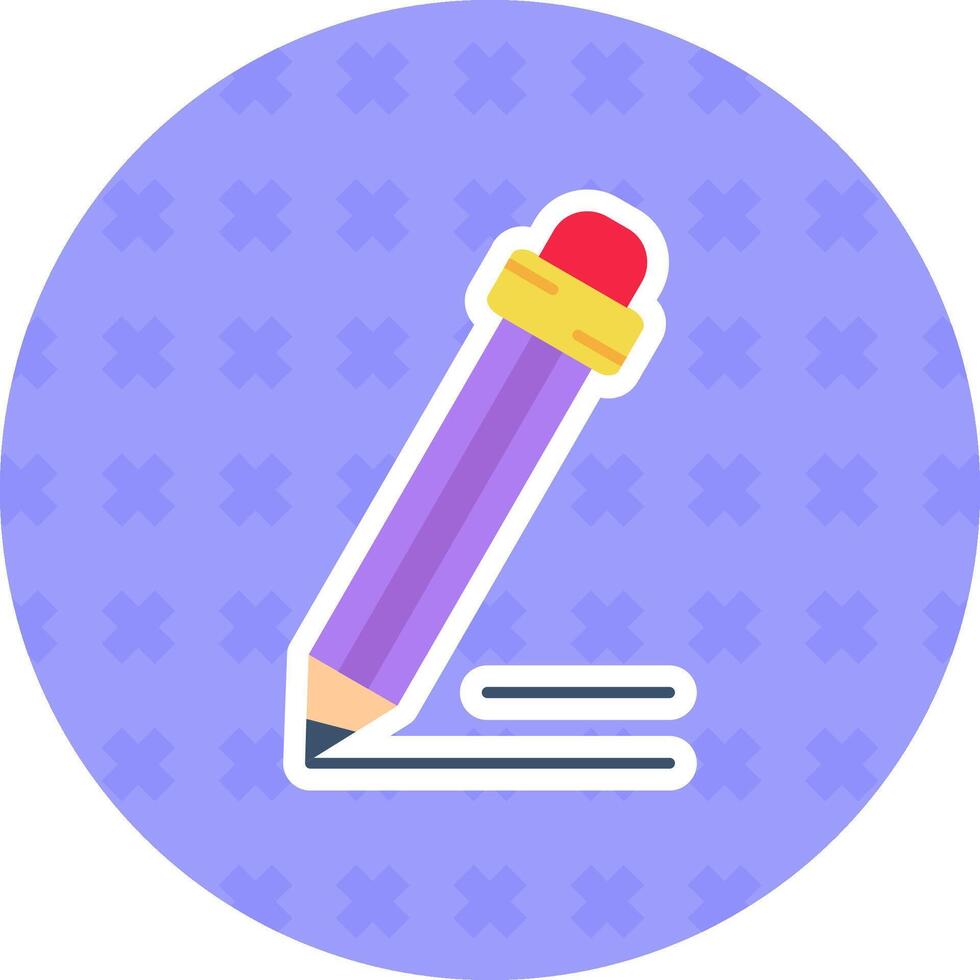 Pencil Flat Sticker Icon vector