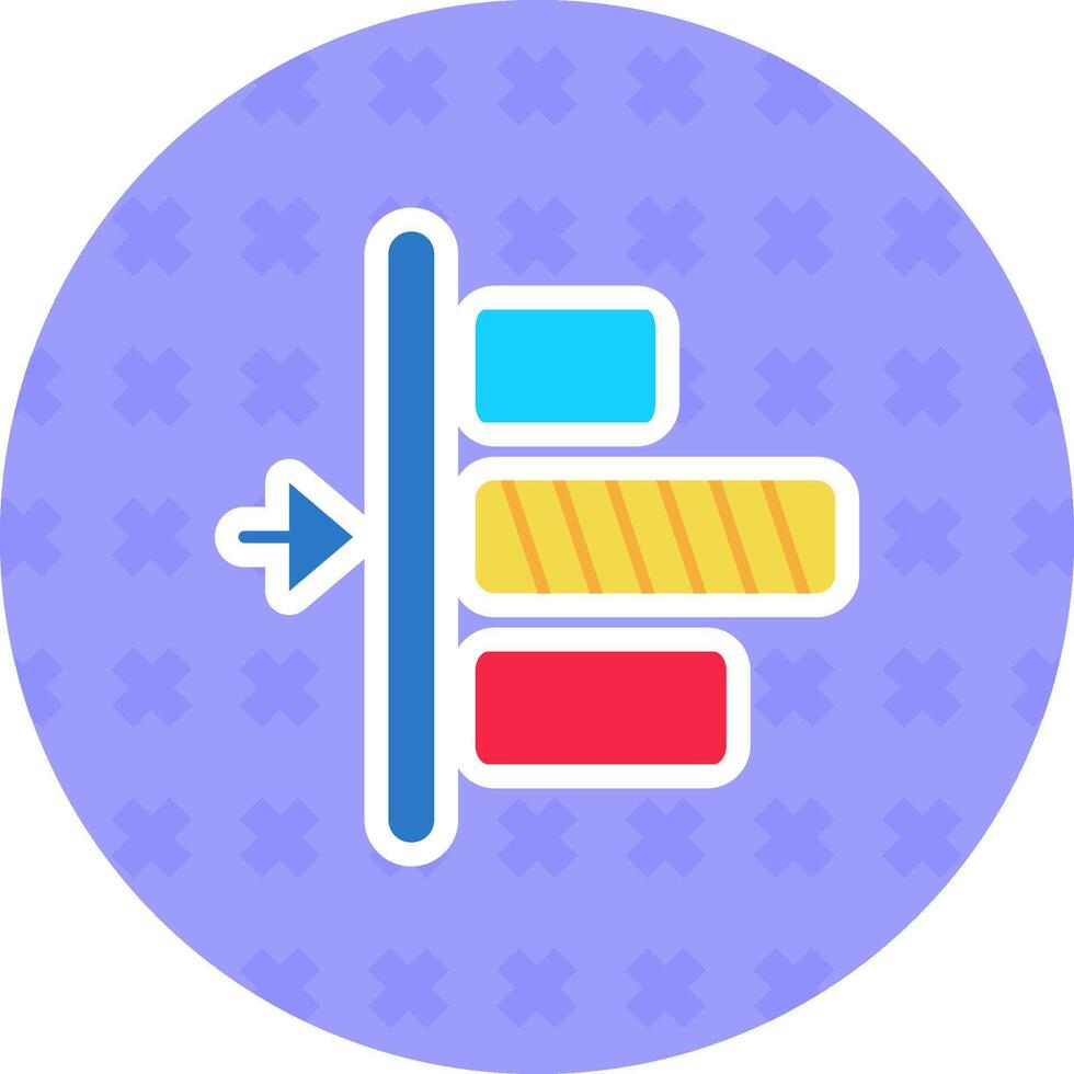 Left alignment Flat Sticker Icon vector