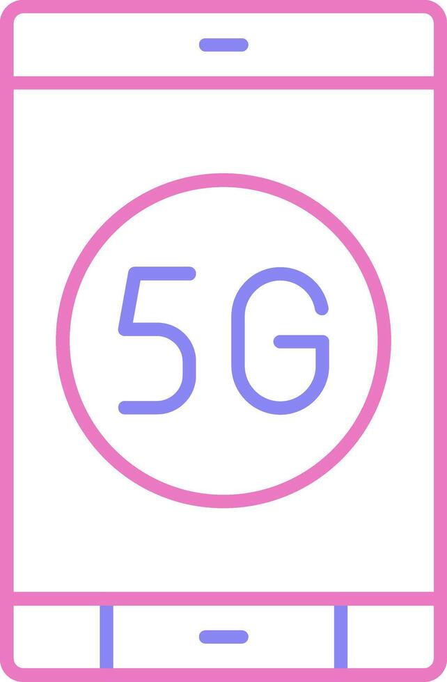 5g Linear Two Colour Icon vector