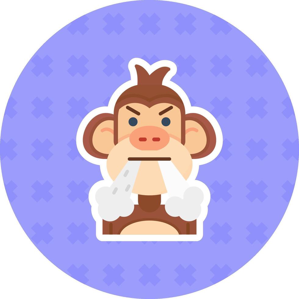 Angry Flat Sticker Icon vector