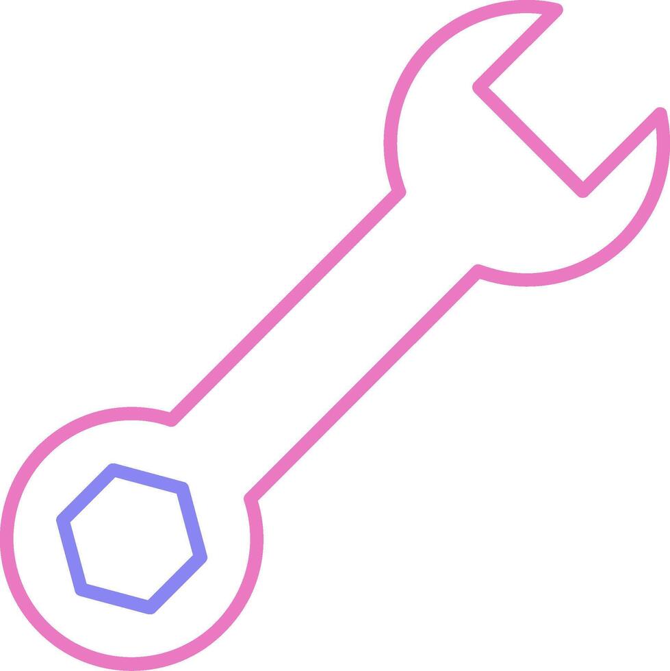 Spanner Linear Two Colour Icon vector