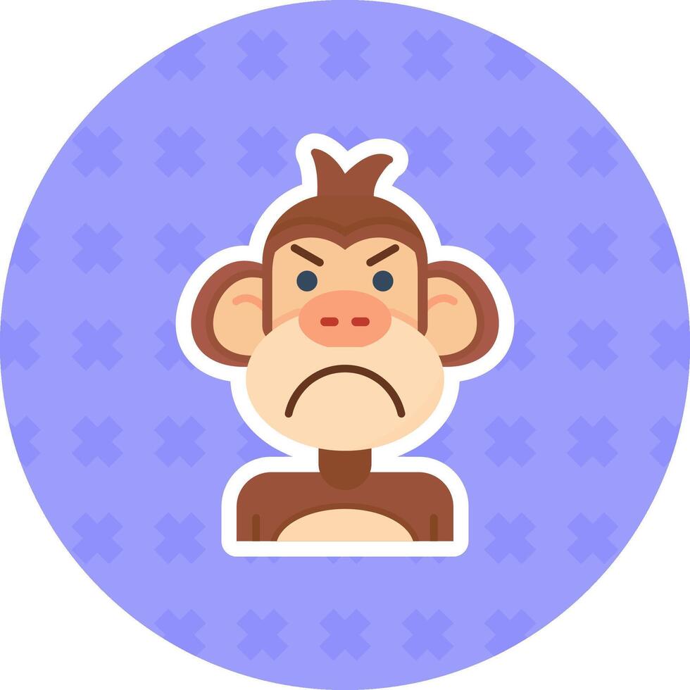 Angry Flat Sticker Icon vector