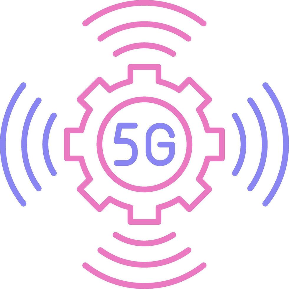 5G Linear Two Colour Icon vector