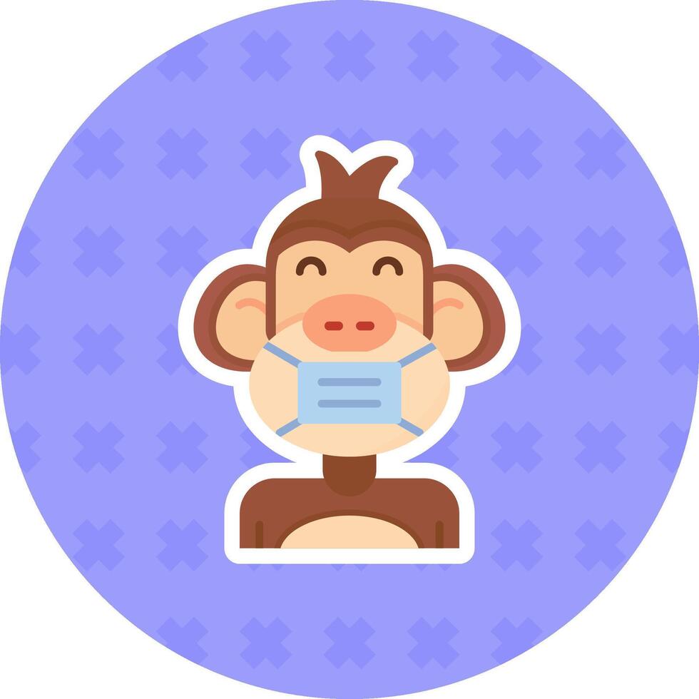 Face mask Flat Sticker Icon vector