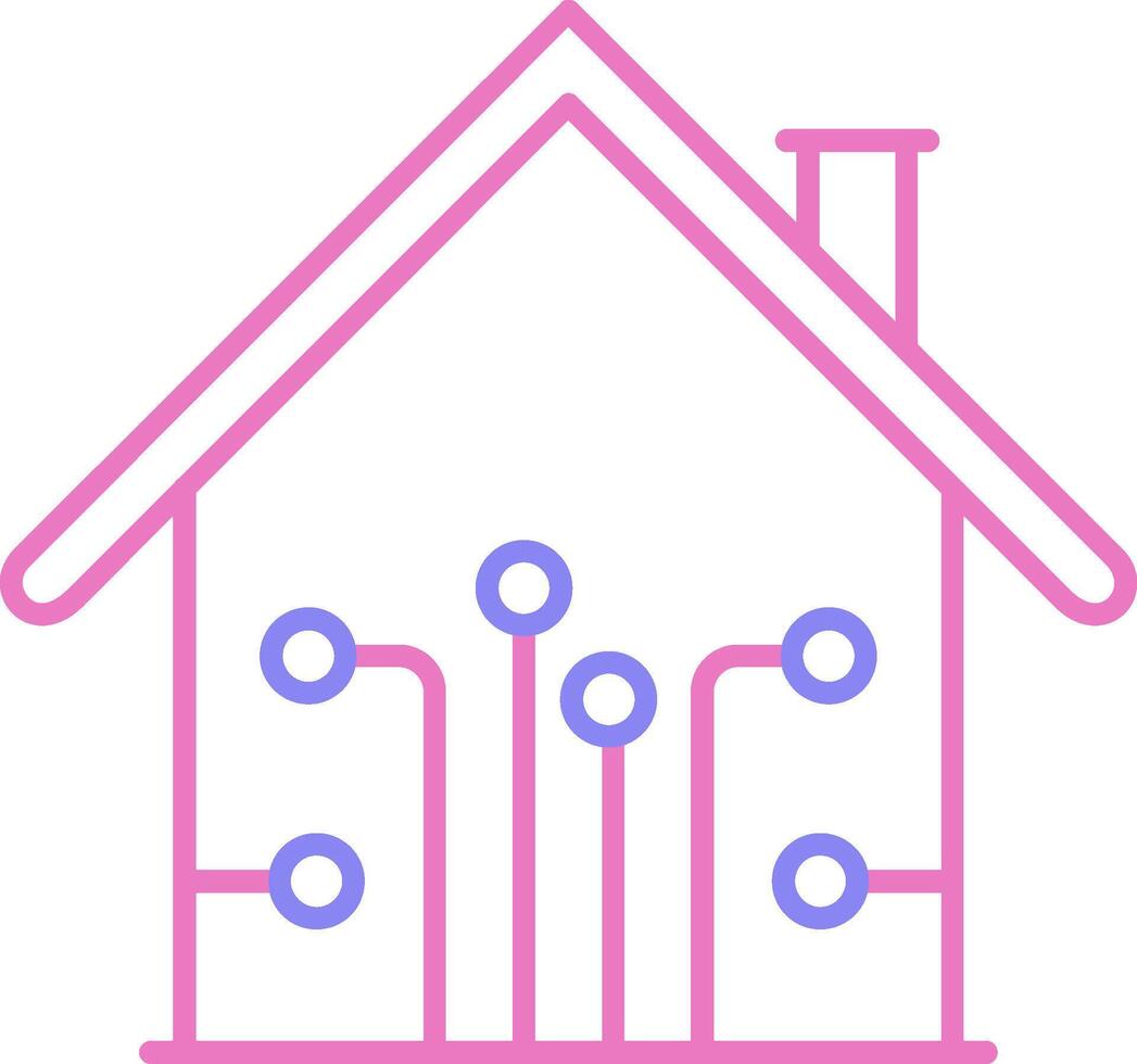 Smart Home Linear Two Colour Icon vector