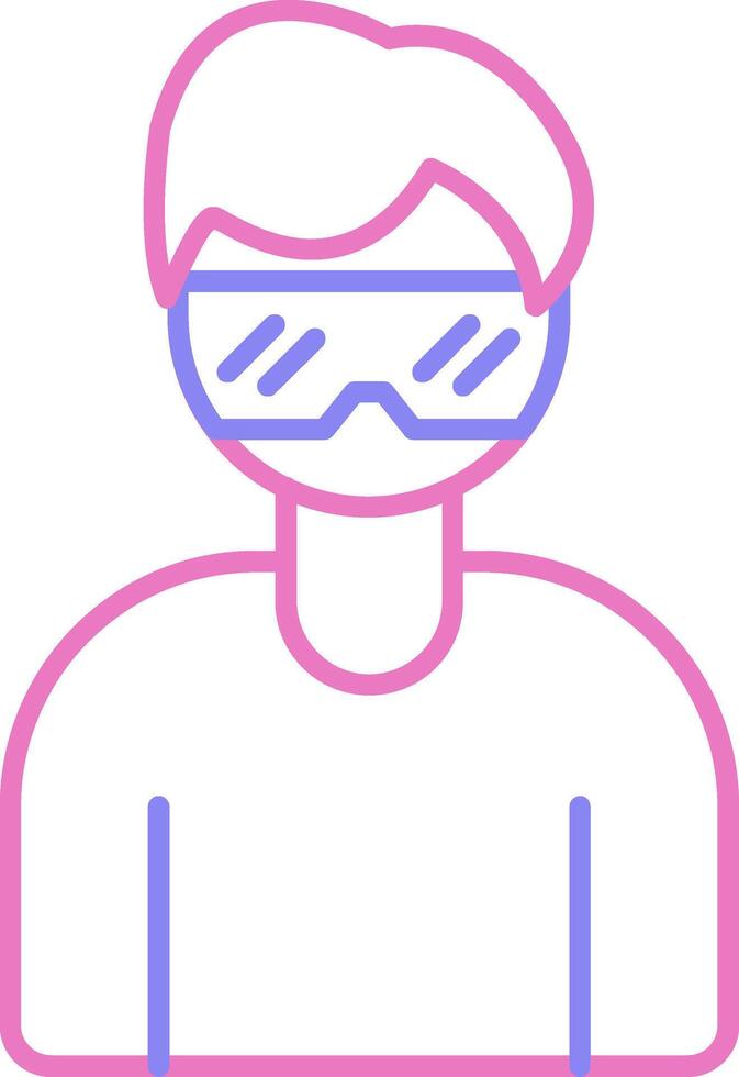 Virtual Glasses Linear Two Colour Icon vector