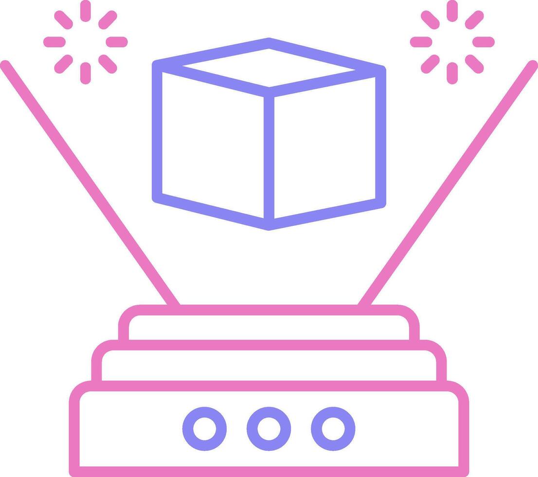 Hologram Linear Two Colour Icon vector