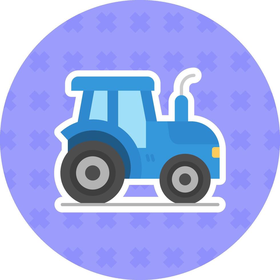 tractor plano pegatina icono vector