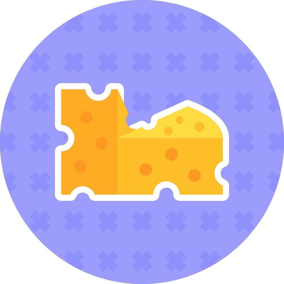 Chesse Flat Sticker Icon vector