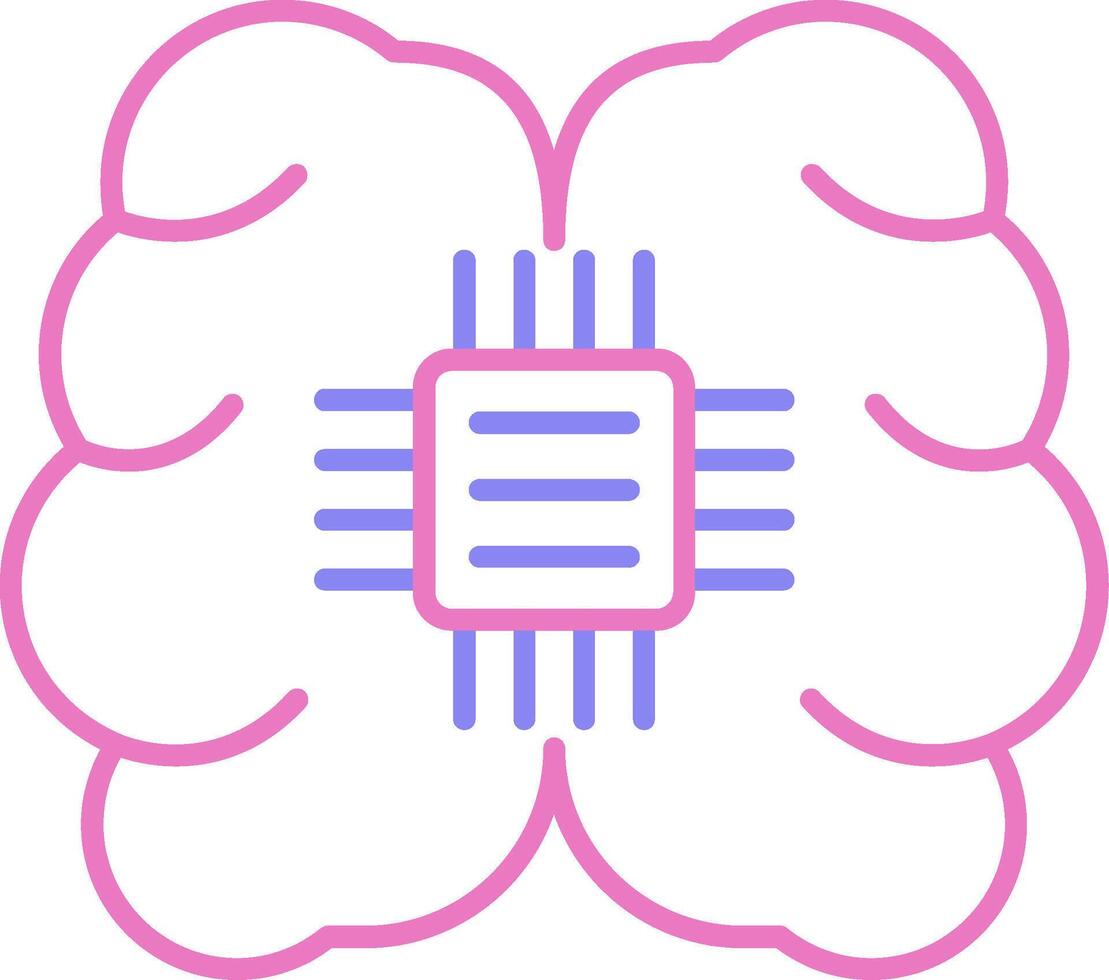 Brain Linear Two Colour Icon vector