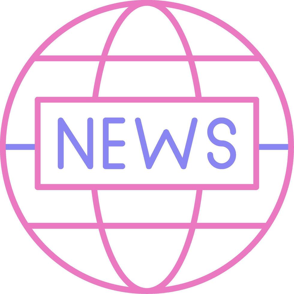 News Report Linear Two Colour Icon vector