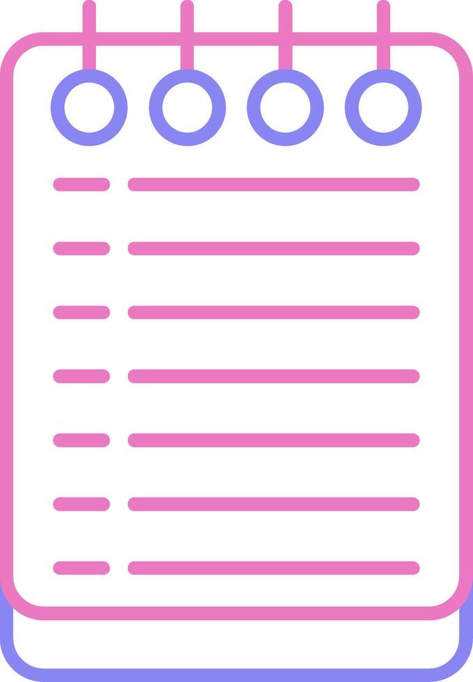 Notes Linear Two Colour Icon vector