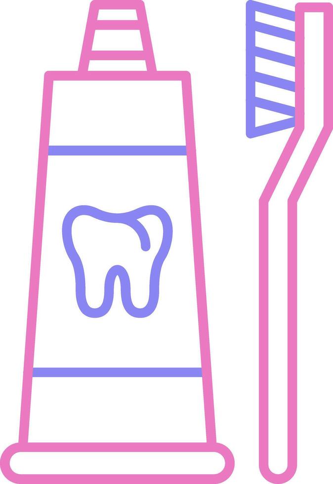 Toothpaste Linear Two Colour Icon vector