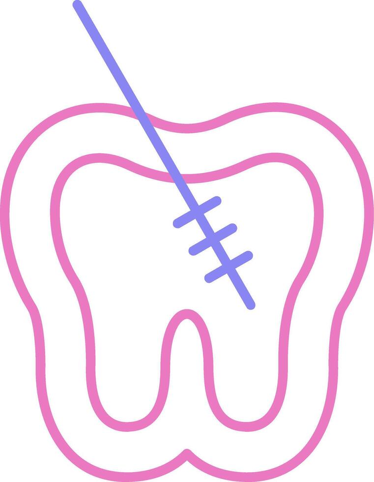 Root Canal Linear Two Colour Icon vector