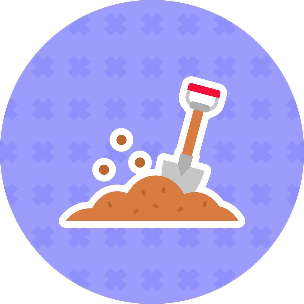 Shovel Flat Sticker Icon vector