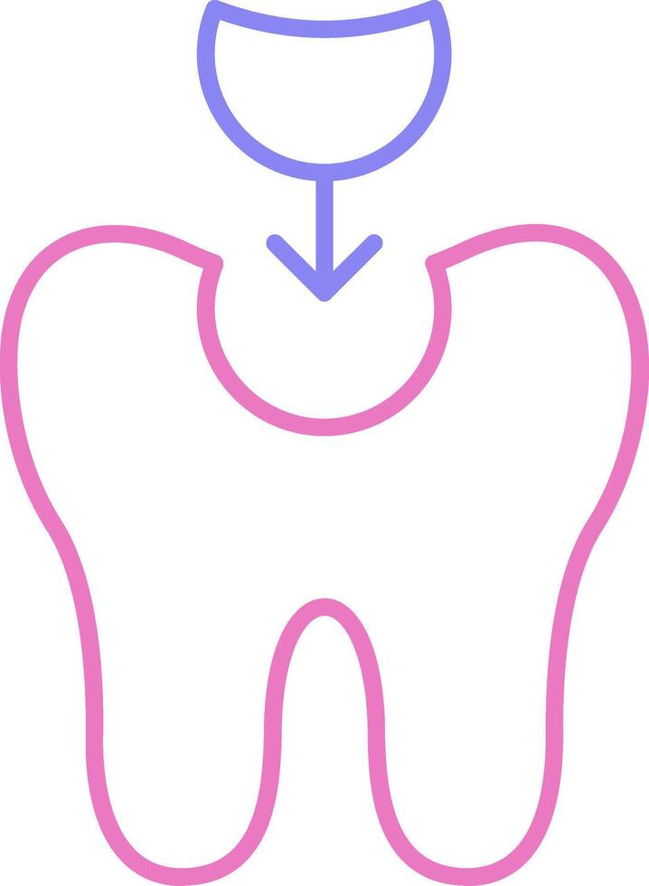 Tooth Filling Linear Two Colour Icon vector