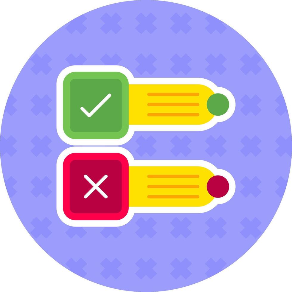 Poll Flat Sticker Icon vector