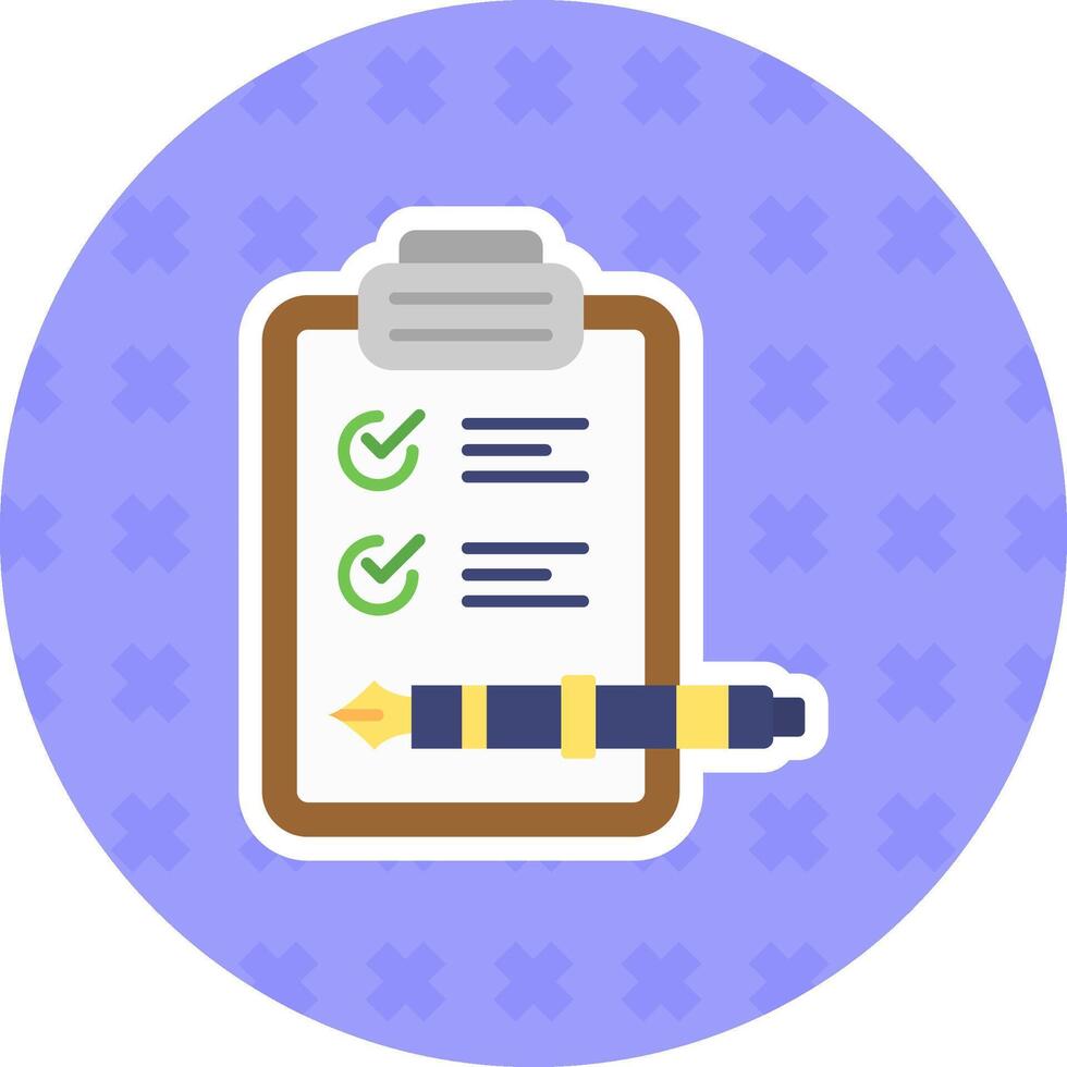 Check list Flat Sticker Icon vector