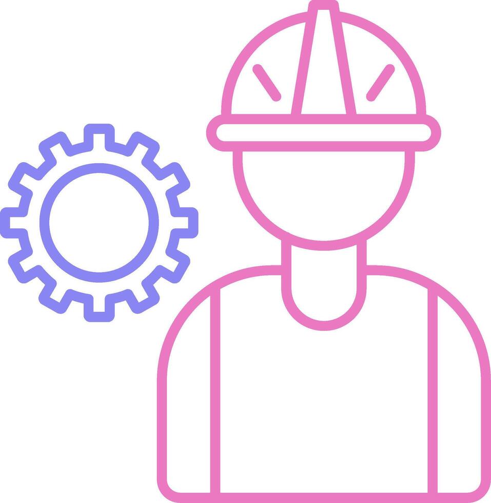 Worker Linear Two Colour Icon vector