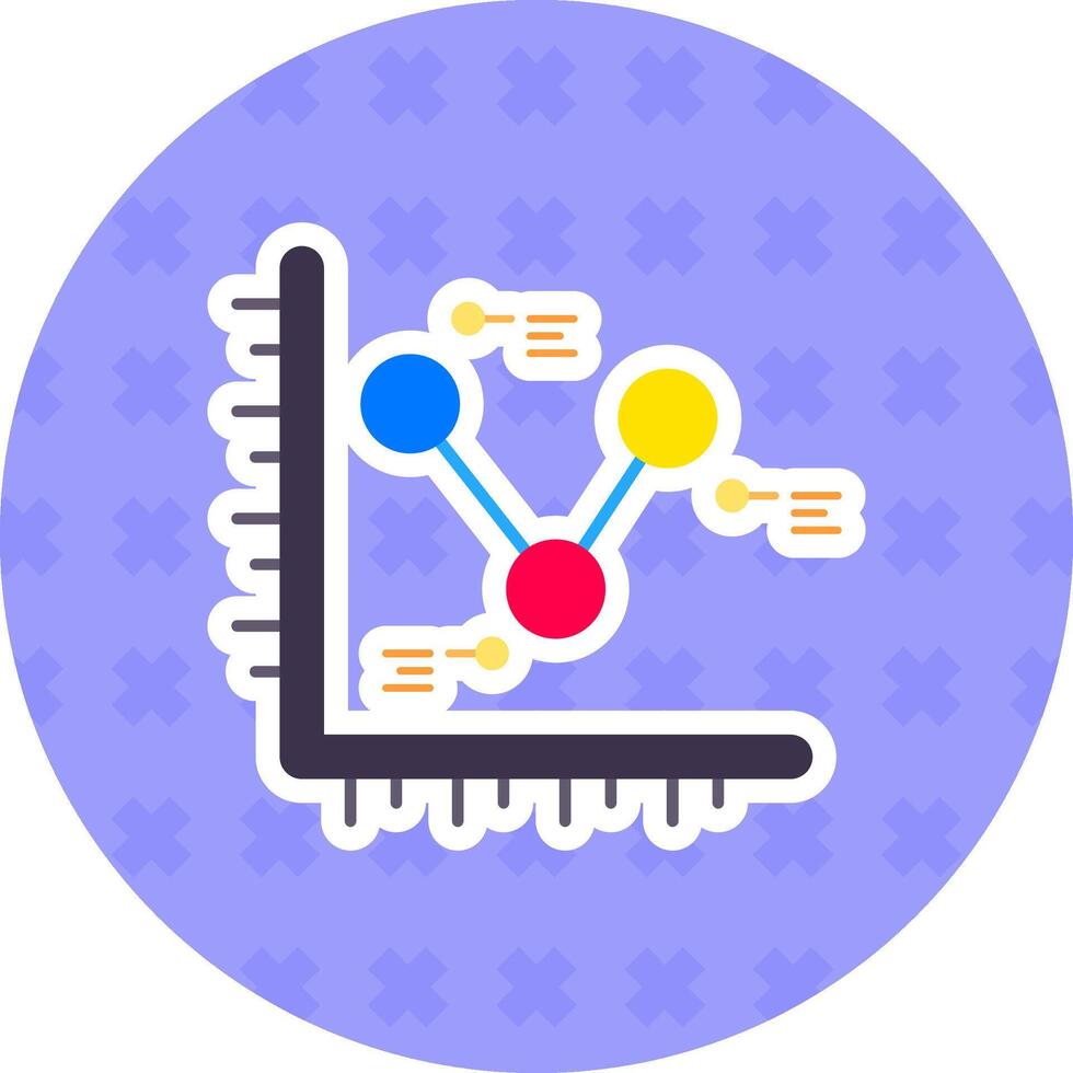 Chart Flat Sticker Icon vector