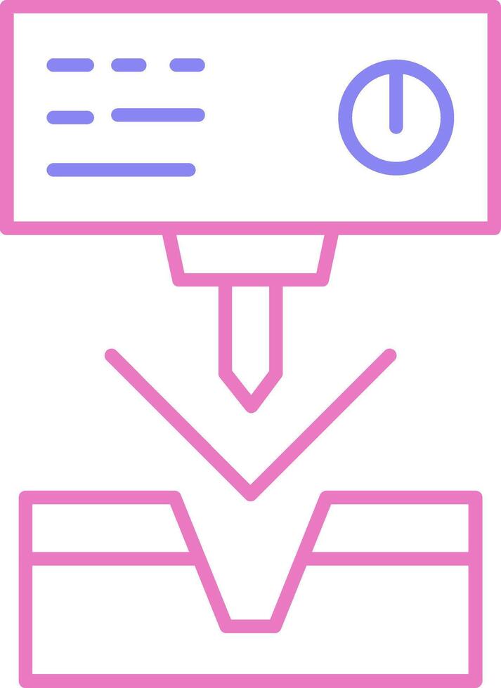 Metal Bending Machine Linear Two Colour Icon vector